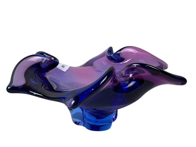 Lot 609 - CZECH BLUE TINTED GLASS DISH