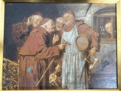 Lot 405 - PAIR OF GERMAN OVERPAINTED SEPIA PRINTS