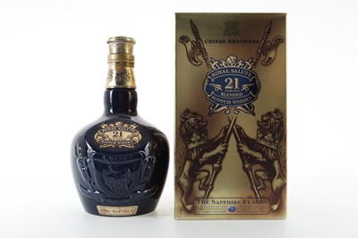 Lot 94 - CHIVAS ROYAL SALUTE 21 YEAR OLD SAPPHIRE DECANTER