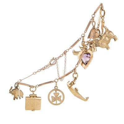 Lot 510A - GOLD CHARM BRACELET
