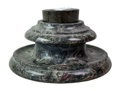 Lot 27 - SERPENTINE STONE INKWELL