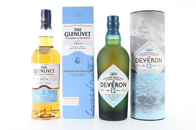Lot 110 - DEVERON 12 YEAR OLD AND GLENLIVET FOUNDER'S RESERVE