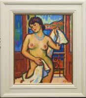 Lot 53 - * JOAN GILLESPIE, NUDE AT THE WINDOW oil on...