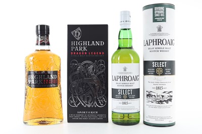 Lot 168 - HIGHLAND PARK DRAGON LEGEND AND LAPHROAIG SELECT