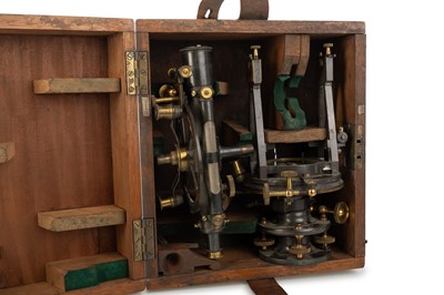 Lot 1045 - BRASS AND BRONZE THEODOLITE