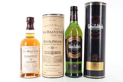 Lot 224 - BALVENIE 12 YEAR OLD DOUBLEWOOD AND GLENFIDDICH 12 YEAR OLD