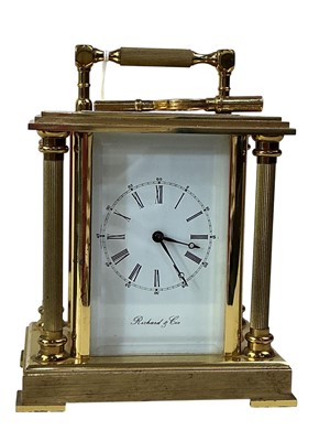 Lot 62 - BRASS CARRIAGE CLOCK