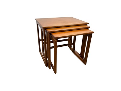 Lot 65 - TEAK NEST OF THREE TABLES