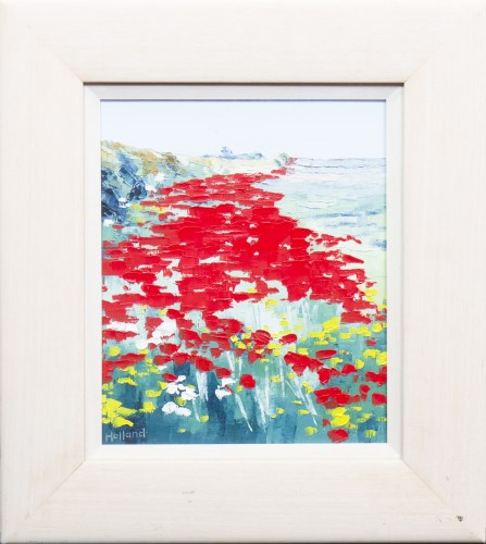 Lot 68 - * PAT HOLLAND, POPPIES oil on board, signed,...