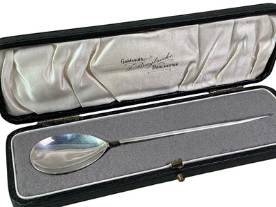 Lot 138 - GEORGE V SILVER MEDICINE SPOON