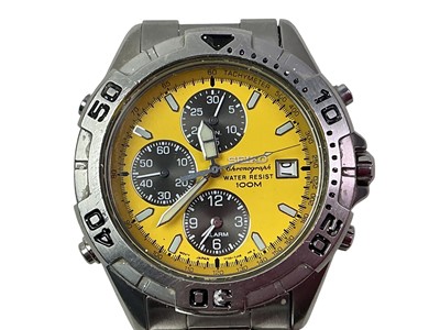 Lot 147 - SEIKO YELLOW DIAL CHRONOGRAPH WRIST WATCH