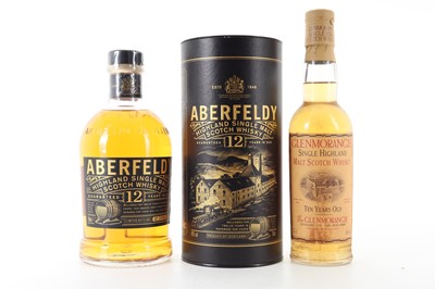 Lot 247 - ABERFELDY 12 YEAR OLD AND GLENMORANGIE 10 YEAR OLD 35CL