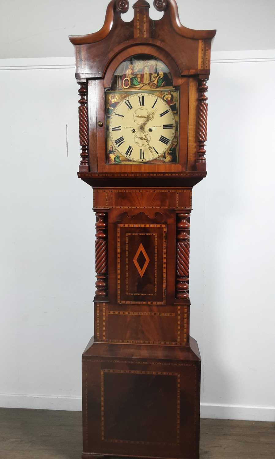 Lot 1002 - VICTORIAN INLAID MAHOGANY LONGCASE CLOCK
