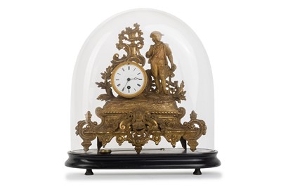 Lot 1003 - FRENCH GILT METAL FIGURAL MANTEL CLOCK