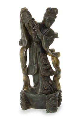 Lot 863 - CHINESE SOAPSTONE FIGURE