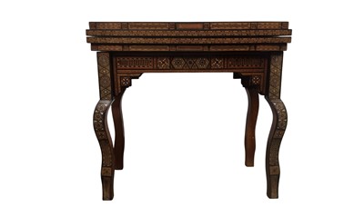 Lot 1365 - MOORISH TURNOVER CARD AND GAMES TABLE