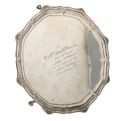 Lot 25 - GEORGE V SILVER SALVER