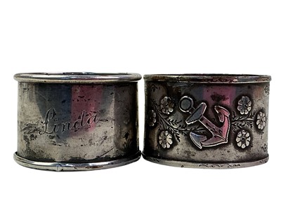 Lot 13 - TWO SILVER NAPKIN RINGS