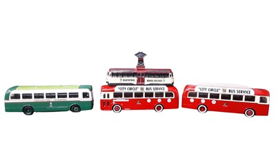 Lot 172 - GROUP OF DIECAST MODEL BUSES AND TRAMS