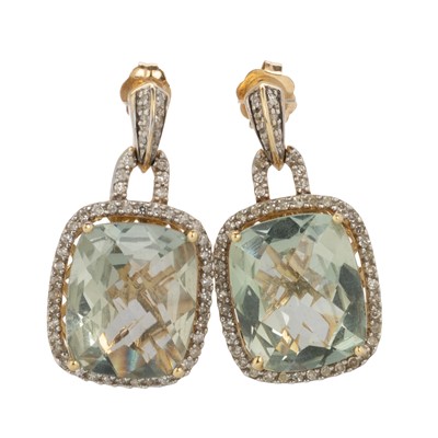 Lot 414 - PAIR OF GEM SET AND DIAMOND COCKTAIL EARRINGS