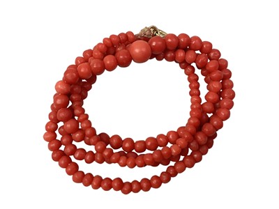 Lot 78 - CORAL BEAD NECKLACE