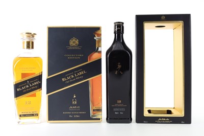 Lot 264 - JOHNNIE WALKER 12 YEAR OLD BLACK LABEL COLLECTORS EDITION AND 100 YEARS OF THE STRIDING MAN
