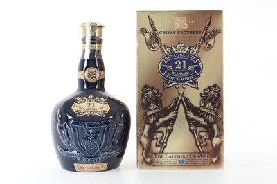 Lot 265 - CHIVAS ROYAL SALUTE 21 YEAR OLD SAPPHIRE DECANTER