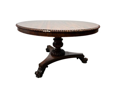 Lot 1382 - REGENCY CIRCULAR TILT TOP TABLE AND CHAIRS