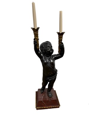 Lot 1400 - PAIR OF PATINATED SPELTER FIGURES