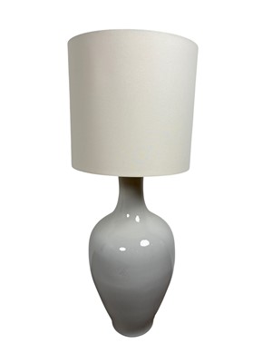 Lot 1402 - PAIR OF LARGE CERAMIC FLOOR LAMPS