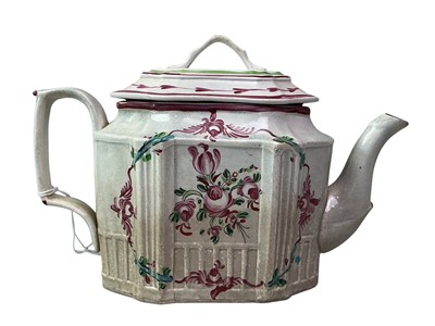 Lot 268 - THREE PEARL WARE TEAPOTS