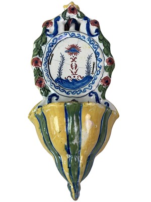 Lot 271 - FRENCH POTTERY WALL MOUNTING WATER FONT