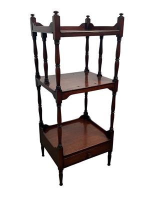 Lot 122 - VICTORIAN THREE TIER MAHOGANY WHATNOT