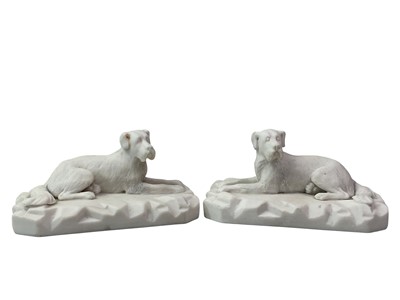Lot 273 - PAIR OF VICTORIAN PARIAN WARE DOG FIGURES