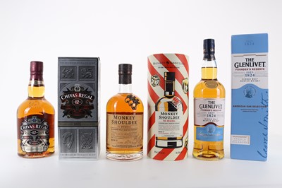 Lot 33 - GLENLIVET FOUNDER'S RESERVE, CHIVAS REGAL 12 YEAR OLD