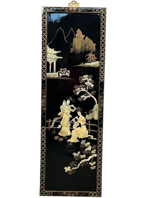 Lot 118 - CHINESE LACQUERED WALL PLAQUE