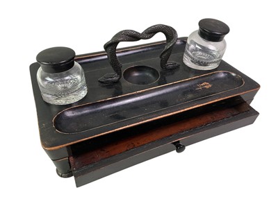 Lot 219 - LATE VICTORIAN DESK INKSTAND