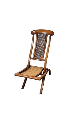 Lot 344 - VICTORIAN MAHOGANY FOLDING COACHING CHAIR