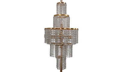 Lot 1421 - CRYSTAL & GILT METAL STANDARD LAMP