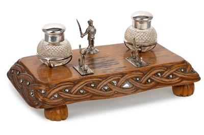 Lot 46 - RARE VICTORIAN SCOTTISH PROVINCIAL SILVER DESK INKSTAND