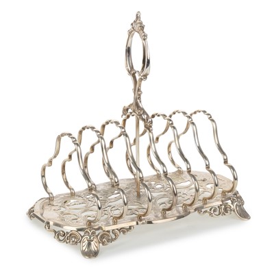 Lot 52 - LARGE AND IMPRESSIVE VICTORIAN SILVER TOASTRACK