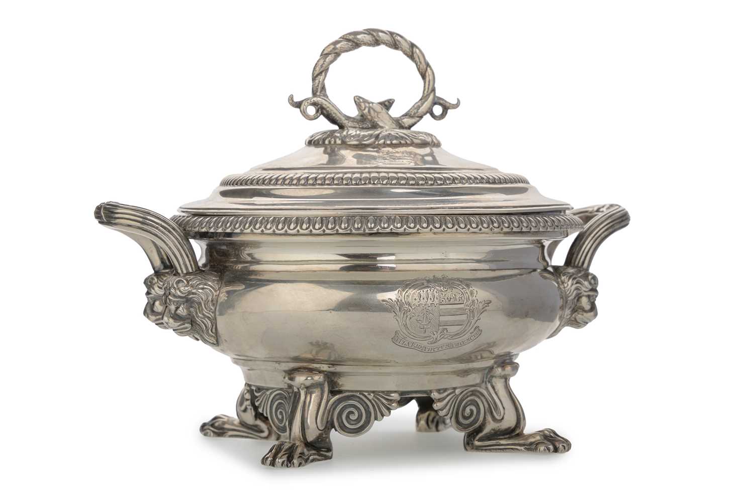 Lot 64 - GEORGE III SILVER TUREEN WITH COVER