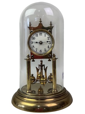 Lot 384 - VICTORIAN BRASS 365 DAY CLOCK