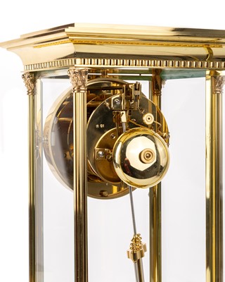 Lot 1037 - L'EPEE BRASS FOUR GLASS MANTEL CLOCK