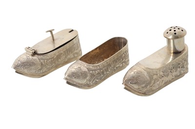 Lot 829 - THREE NOVELTY CHINESE SILVER WARES