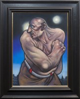 Lot 126 - * PETER HOWSON OBE, THE CONTENDER pastel on...