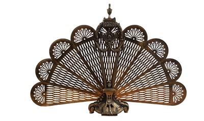 Lot 463 - PIERCED BRASS FIRE SCREEN