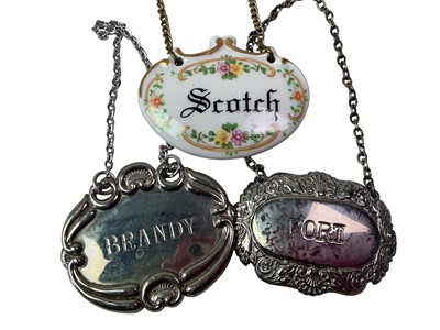 Lot 528 - COLLECTION OF SILVER AND OTHER DECANTER LABELS