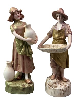 Lot 536 - PAIR OF ROYAL DUX FIGURES