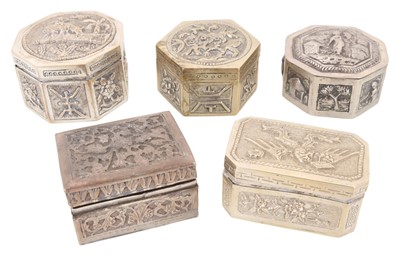 Lot 839 - GROUP OF CHINESE AND INDIAN WHITE METAL BOXES
